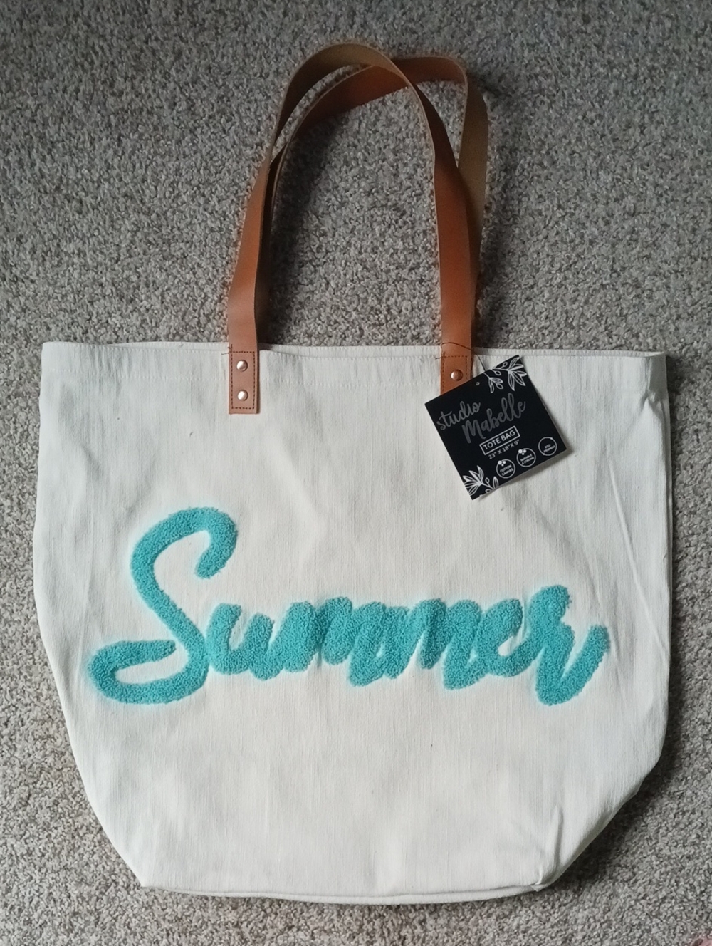 Hallmark Summer Cotton Canvas Tote Bag 23" × 18" × 9"